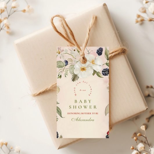 Berry Sweet Baby shower Cadeaulabel