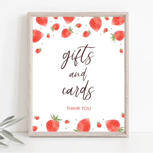 Berry Sweet Baby shower Cadeaus en Kaarten Teken Poster