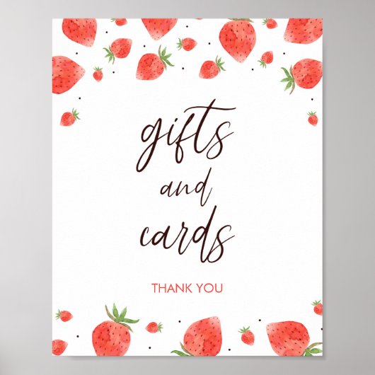 Berry Sweet Baby shower Cadeaus en Kaarten Teken Poster (Voorkant)