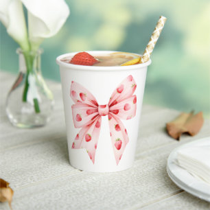 Berry Sweet Baby shower Coquette Bow Papieren Bekers
