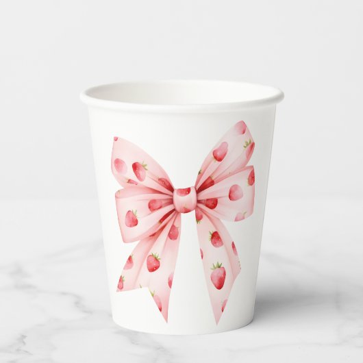 Berry Sweet Baby shower Coquette Bow Papieren Bekers (Achterkant)