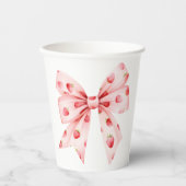 Berry Sweet Baby shower Coquette Bow Papieren Bekers (Voorkant)