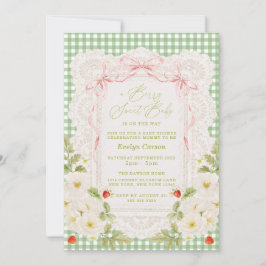 Berry Sweet Baby Shower Coquette Kant Kaart