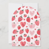 Berry Sweet Baby shower Coquette Roze Aardbei Kaart (Achterkant)