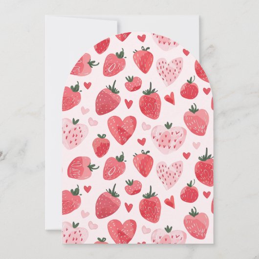 Berry Sweet Baby shower Coquette Roze Aardbei Kaart (Achterkant)