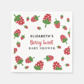 Berry Sweet Baby shower Cute Strawberry Aangepast Servet (Voorkant)
