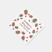 Berry Sweet Baby shower Cute Strawberry Aangepast Servet (Hoek)