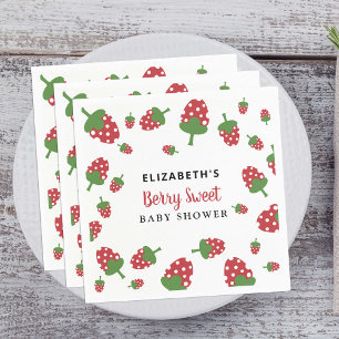 Berry Sweet Baby shower Cute Strawberry Aangepast Servet