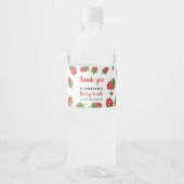 Berry Sweet Baby shower Cute Strawberry Cute Waterfles Etiket (Voorkant)