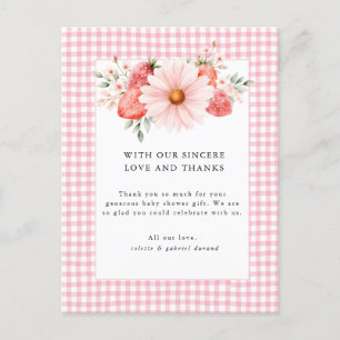 Berry Sweet Baby shower Dank je Briefkaart