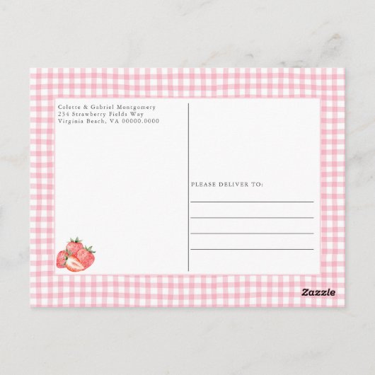 Berry Sweet Baby shower Dank je Briefkaart (Achterkant)