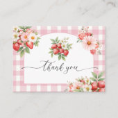 Berry Sweet Baby shower Flat Dank u Informatiekaartje (Voorkant)