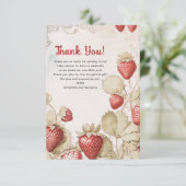 Berry Sweet baby shower Flat Dank u kaart (Staand voorkant)