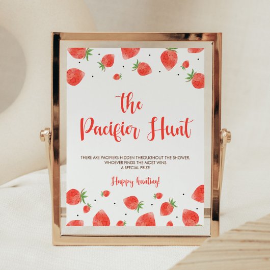 Berry Sweet Baby shower fopspeen jacht spel teken Poster