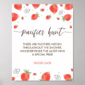 Berry Sweet Baby shower fopspeen jacht spel teken Poster (Voorkant)