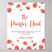 Berry Sweet Baby shower fopspeen jacht spel teken Poster (Voorkant)