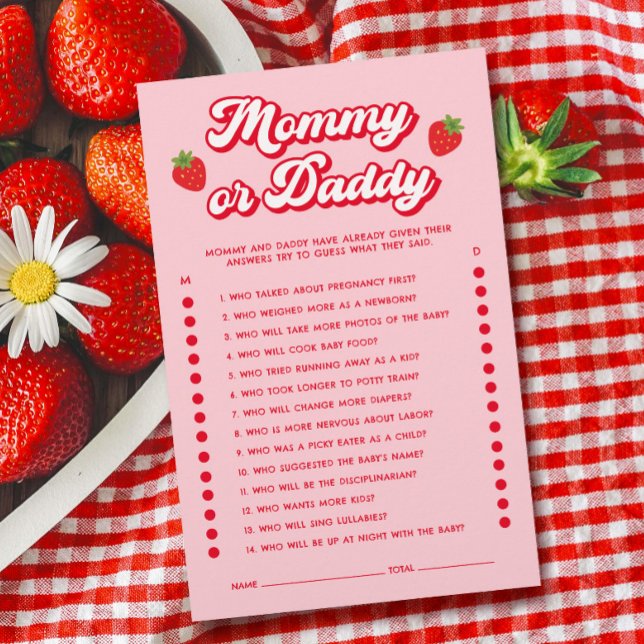 Berry Sweet Baby shower Game Raad eens wie mama pa (Creator heeft geüpload)