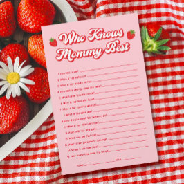Berry Sweet Baby shower Game Wie kent mama het bes
