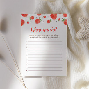 Berry Sweet Baby shower Games, waar was ze spel Kaart