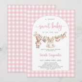 Berry Sweet Baby shower Girl Invitation Kaart (Voorkant / Achterkant)