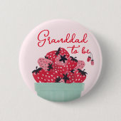 Berry Sweet Baby shower Granddad Button (Voorkant)