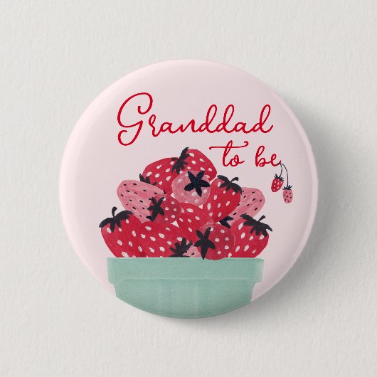 Berry Sweet Baby shower Granddad Button (Voorkant)