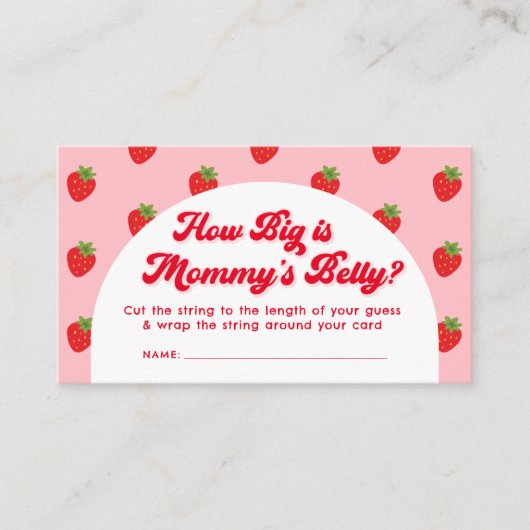 Berry Sweet Baby shower Hoe groot is mama buik Informatiekaartje (Voorkant)
