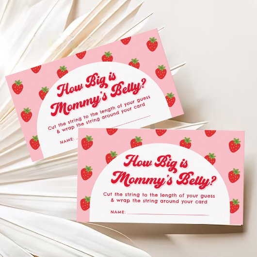 Berry Sweet Baby shower Hoe groot is mama buik Informatiekaartje