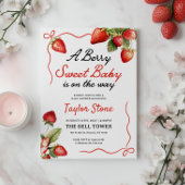 Berry Sweet Baby shower Invitation | Aardbei Kaart