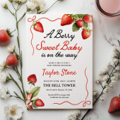 Berry Sweet Baby shower Invitation | Aardbei Kaart