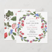 Berry Sweet Baby shower Invitation Kaart (Voorkant / Achterkant)