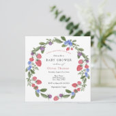 Berry Sweet Baby shower Invitation Kaart (Staand voorkant)
