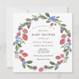 Berry Sweet Baby shower Invitation Kaart