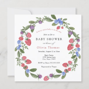 Berry Sweet Baby shower Invitation Kaart