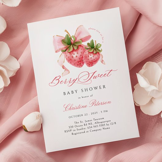 Berry Sweet Baby shower Invitation Kaart
