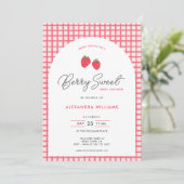 Berry Sweet Baby shower Invitation Kaart (Staand voorkant)