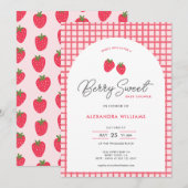 Berry Sweet Baby shower Invitation Kaart (Voorkant / Achterkant)