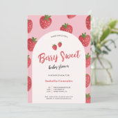 Berry Sweet Baby shower Invitation Kaart (Staand voorkant)
