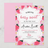 Berry Sweet Baby shower Invitation Kaart (Voorkant / Achterkant)