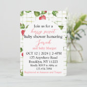 Berry Sweet Baby shower Invitation Kaart (Staand voorkant)