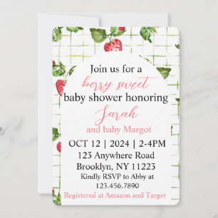 Berry Sweet Baby shower Invitation Kaart