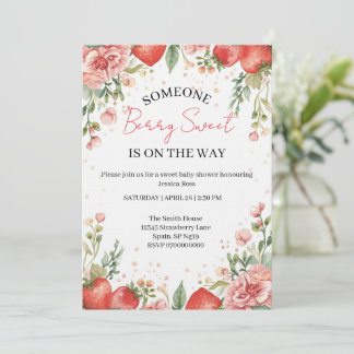 Berry Sweet Baby Shower Invitation  Kaart