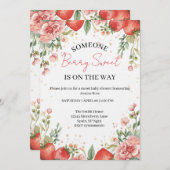 Berry Sweet Baby Shower Invitation  Kaart (Voorkant / Achterkant)