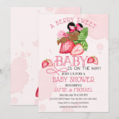 Berry Sweet Baby shower Invitation! Lieve Baby! Kaart (Voorkant / Achterkant)