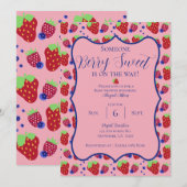 Berry Sweet Baby shower Invitation Save The Date (Voorkant / Achterkant)