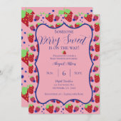 Berry Sweet Baby shower Invitation Save The Date (Voorkant / Achterkant)