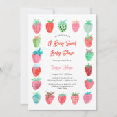 Berry Sweet Baby shower Invitation Strawberry Kaart (Voorkant)