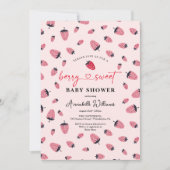 Berry Sweet Baby shower Invitation Strawberry Kaart (Voorkant)