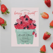 Berry Sweet Baby shower Invitation Strawberry Kaart
