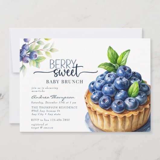 Berry Sweet Baby shower Kaart (Voorkant)